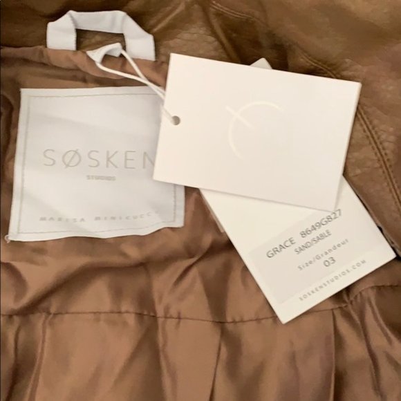 Sosken Women’s Tan Oversized Twill Trench Coat Size 12 Brand New - Picture 2 of 8